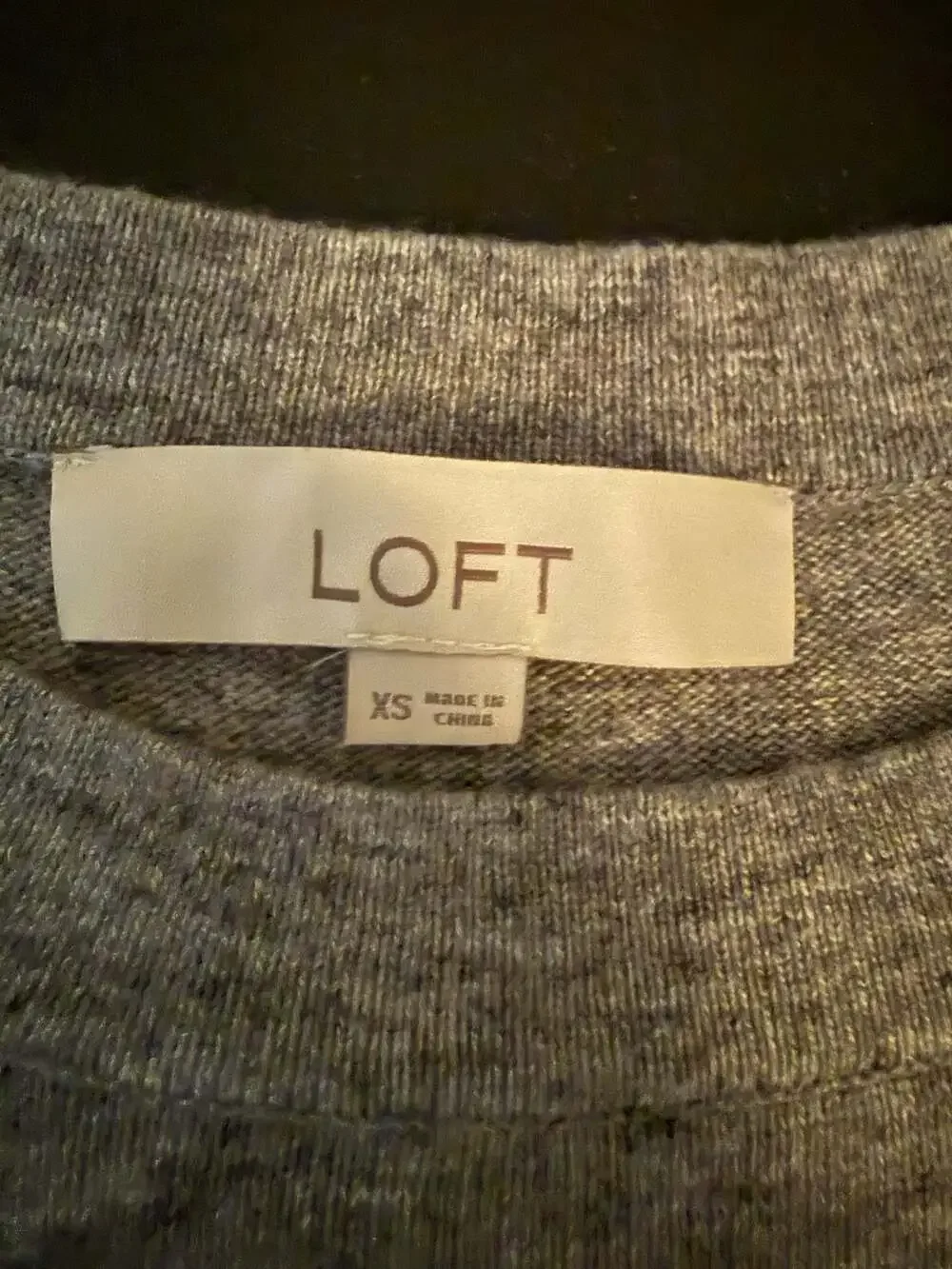 LOFT Gray‎ Marled Tie-Cuff Crewneck Pullover Sweater-XS